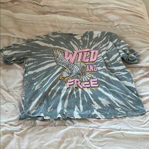 Gray and Pink Tie-Dye Short Sleeve Tee